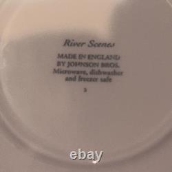 Johnson Bros. River Scenes Beautiful New 49 Piece Set all Accent Dinner Plates