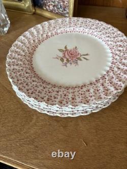 Johnson Bros Rose Bouquet Ironstone Plate Round White Pink Green Made in England