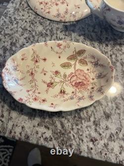 Johnson Bros Rose Chintz Floral Dinner Set England MPN 160783 Plates Cups Bowls