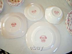 Johnson Bros Rose Chintz Ironstone 38pc 5 Settings + Oval Serving Bowls Platter