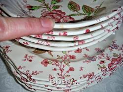 Johnson Bros Rose Chintz Ironstone 38pc 5 Settings + Oval Serving Bowls Platter