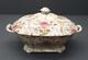 Johnson Bros Rose Chintz Ironstone Ivory/burgundy Covered Soup Tureen With Lid