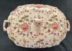 Johnson Bros Rose Chintz Large Covered Soup Tureen 15.5 Excellent Condiiton