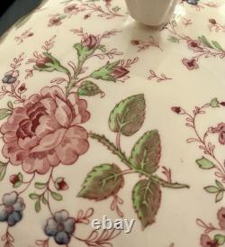 Johnson Bros Rose Chintz Large Covered Soup Tureen 15.5 Excellent Condiiton