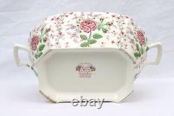 Johnson Bros Rose Chintz Large Covered Soup Tureen 15.5 Excellent Condiiton