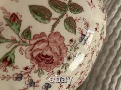 Johnson Bros Rose Chintz Large Covered Soup Tureen 15.5 Excellent Condiiton