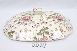 Johnson Bros Rose Chintz Large Covered Soup Tureen 15.5 Excellent Condiiton