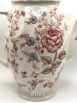 Johnson Bros Rose Chintz Pink Teapot / Coffee Pot & Lid England 1883 Stamp