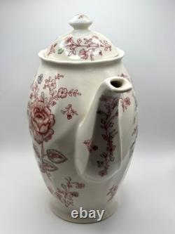 Johnson Bros Rose Chintz Pink Teapot / Coffee Pot & Lid England 1883 Stamp