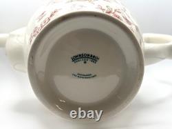 Johnson Bros Rose Chintz Pink Teapot / Coffee Pot & Lid England 1883 Stamp