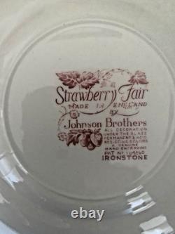 Johnson Bros STRAWBERRY FAIR Tea cups, saucers, and dessert, or bread plates
