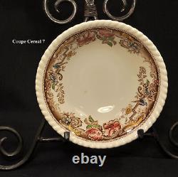 Johnson Bros Set of 7 Coupe Cereal Bowls Devonshire Brown Multicolor 1913+