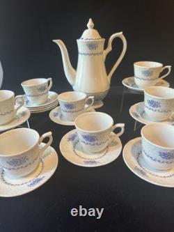 Johnson Bros Springfield Blue Flowers coffee service for 8 England Stoneware
