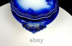 Johnson Bros St Louis Antique Flow Blue 12 Oval covered Vegetable Bowl 1902