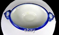 Johnson Bros St Louis Antique Flow Blue 12 Oval covered Vegetable Bowl 1902