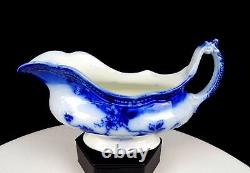 Johnson Bros. St Louis Pattern Antique Floral 8 Flow Blue Gravy Boat 1913