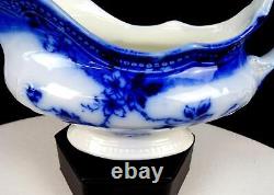 Johnson Bros. St Louis Pattern Antique Floral 8 Flow Blue Gravy Boat 1913