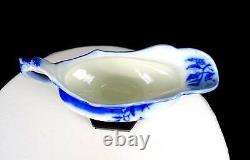 Johnson Bros. St Louis Pattern Antique Floral 8 Flow Blue Gravy Boat 1913