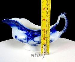 Johnson Bros. St Louis Pattern Antique Floral 8 Flow Blue Gravy Boat 1913