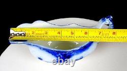 Johnson Bros. St Louis Pattern Antique Floral 8 Flow Blue Gravy Boat 1913