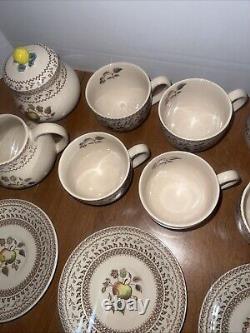 Johnson Bros Staffordshire Old Granite Fruit Sampler 31 PC Set Of China