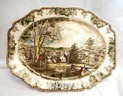 Johnson Bros. The Friendly Village 20 Oval Turkey Serving Platter Vintage M5008