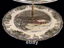 Johnson Bros The Friendly Village 3 Tier Tidbit Sandwich/Dessert Stand Plate