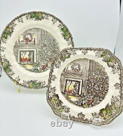 Johnson Bros The Friendly Village Christmas Dinner/Salad Plates 3 Place Settings