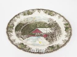 Johnson Bros The Friendly Village Covered Bridge 12.5 Chop Plate & 15.5 Platter