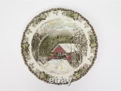 Johnson Bros The Friendly Village Covered Bridge 12.5 Chop Plate & 15.5 Platter