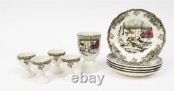 Johnson Bros'The Friendly Village' Set of 4 Egg Cups Codders + Double Egg Cup