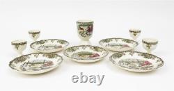 Johnson Bros'The Friendly Village' Set of 4 Egg Cups Codders + Double Egg Cup