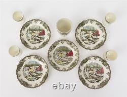 Johnson Bros'The Friendly Village' Set of 4 Egg Cups Codders + Double Egg Cup