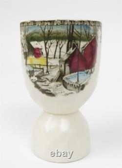 Johnson Bros'The Friendly Village' Set of 4 Egg Cups Codders + Double Egg Cup