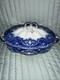 Johnson Bros Tokio Blue White Covered Vegetable Dish Tureen England Flow Blue
