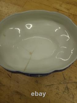 Johnson Bros Tokio Blue White Covered Vegetable Dish Tureen England Flow Blue