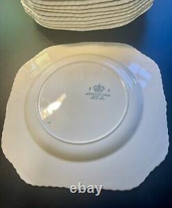 Johnson Bros Vintage 1950's 12 Square California Blue Salad Dessert Plates