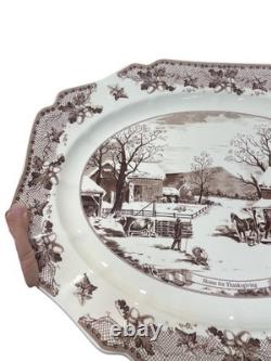 Johnson Bros. Vintage Historic America Thanksgiving Ceramic Tray SKU 9589