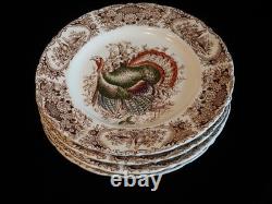 Johnson Bros WILD TURKEYS Native American - Set of Four (4) Dinner Plates