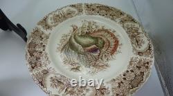 Johnson Bros WILD TURKEYS Native American - Set of eight (8) dinner Plates