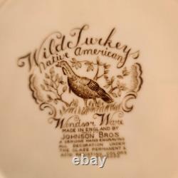 Johnson Bros Wild Turkey Native American WIndsor Ware 8 Salad Plate READ
