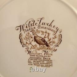 Johnson Bros Wild Turkey Native American WIndsor Ware 8 Salad Plate READ