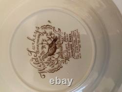 Johnson Bros. Wild Turkeys Native American 8 Soup Bowls Set of 6 EXCELLENT