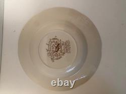 Johnson Bros. Wild Turkeys Native American 8 Soup Bowls Set of 6 EXCELLENT