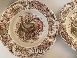 Johnson Bros. Wild Turkeys Native American 8 Soup Bowls Set of 6 EXCELLENT