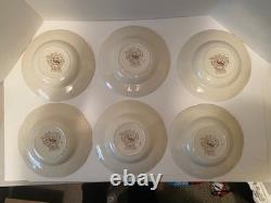 Johnson Bros. Wild Turkeys Native American 8 Soup Bowls Set of 6 EXCELLENT