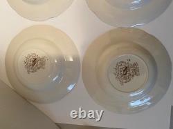 Johnson Bros. Wild Turkeys Native American 8 Soup Bowls Set of 6 EXCELLENT