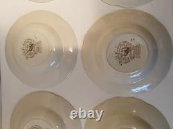 Johnson Bros. Wild Turkeys Native American 8 Soup Bowls Set of 6 EXCELLENT