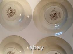 Johnson Bros. Wild Turkeys Native American 8 Soup Bowls Set of 6 EXCELLENT