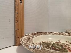 Johnson Bros. Wild Turkeys Native American 8 Soup Bowls Set of 6 EXCELLENT